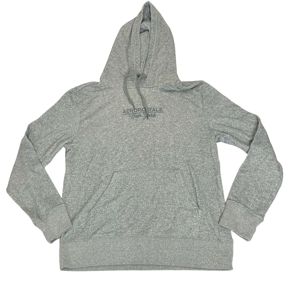 Aeropostale New York Heather Gray Graphic Pullover Hoodie Mens Large